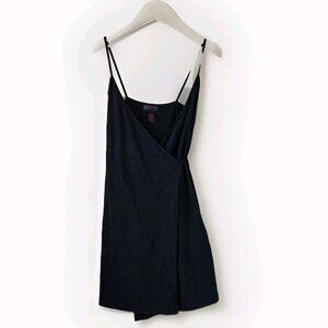 Ralph Lauren Robe Womens M Black Ties Spaghetti Straps Lingerie Retro VTG FLAW